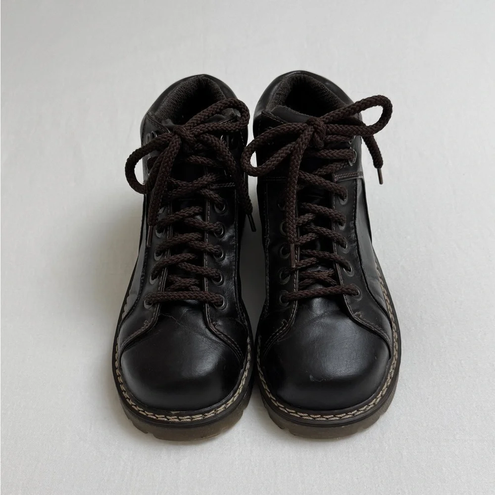 Vintage Y2K 90’s Faded Glory Brown Chunky Ankle Boots Size 10 Granola Girl Retro